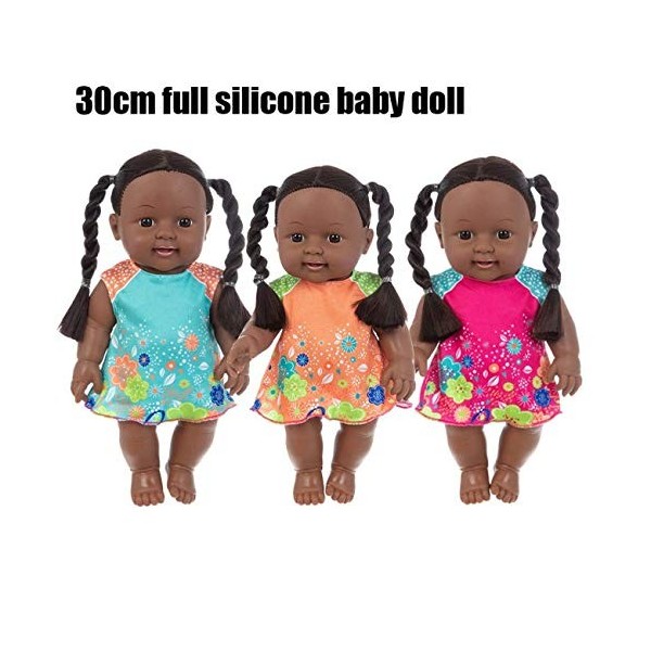 Poupées Africaines Noires Poupées Africaines Fille Garçon Nouveau-né Bébé Réaliste Réaliste Baby Play Doll 12" pour Enfants P