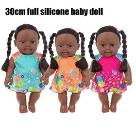 Poupées Africaines Noires Poupées Africaines Fille Garçon Nouveau-né Bébé Réaliste Réaliste Baby Play Doll 12" pour Enfants P