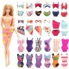 5 Sets Swimwear Swimsuit Beach Bikini Bathing Clothes for Barbie Doll with Shoes Xmas Gift by Barwa