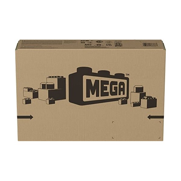 Mega Bloks la Table dApprentissage Bleue avec Blocs de Construction et 2 Vehicules, 30 pieces, Jouet pour Bebe et Enfant de 