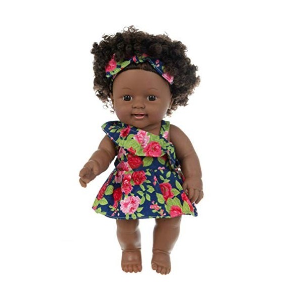 Poupées Africaines Noires Poupées Africaines Fille Garçon Nouveau-né Bébé Réaliste Réaliste Baby Play Doll 12" pour Enfants P