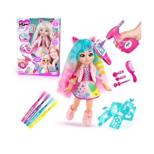 Canal Toys - Mimi Color Me Poupée Personnalisable, Comprend Un aérographe à Craie, des marqueurs et des pochoirs - MIM001