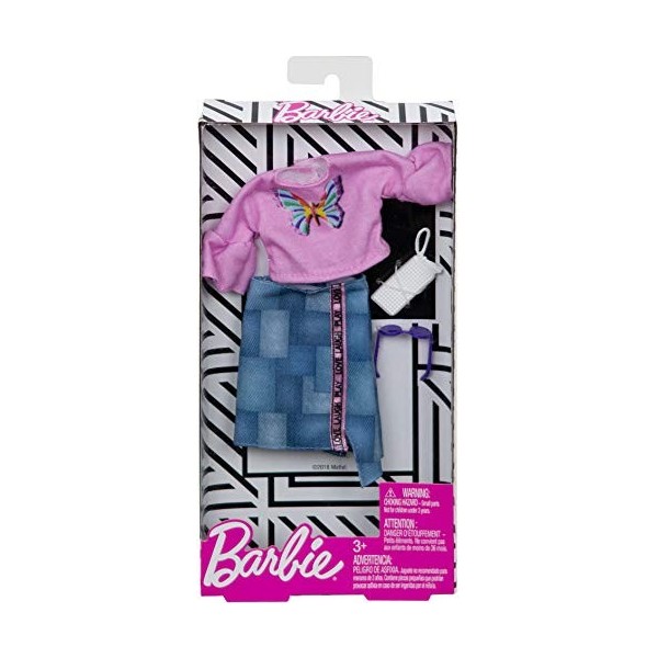 Mattel FXJ02 Accessoire pour poupée Ensemble dhabits de poupée Ensemble dhabits de poupée, 3 année s , Barbie, Enfant, Fill