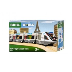BRIO World - TGV INOUI SNCF 37 cm - Fidèle au Vrai Train - Jouets pour Circuit de Train en Bois - 2 locomotives, 2 Wagons, 1 