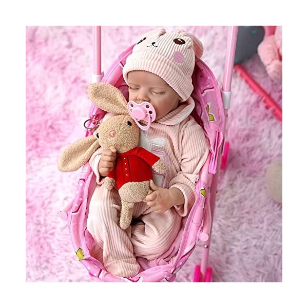 WOTEG Poupée bébé - Poupée Infantile en Silicone Vif avec Peau élastique | 18in Doll Baby Changeable Cloth Bathable True to N