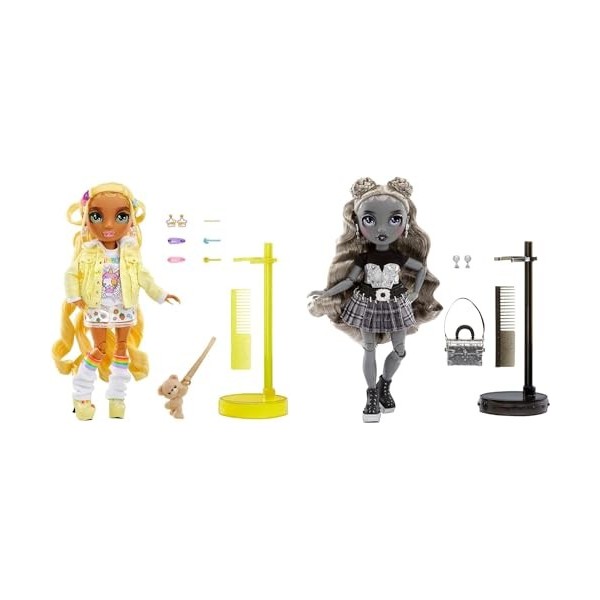 Rainbow High Shadow High Special Edition Madison Twins Pack de 2 - Sunny & Luna - Poupées avec Tenues de Créateur Jaune et Gr