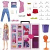 Barbie Coffret Dressing Deluxe de Barbie 60cm avec poupée Barbie blonde, 15 Espaces de rangement, Plus de 30 tenues et acce