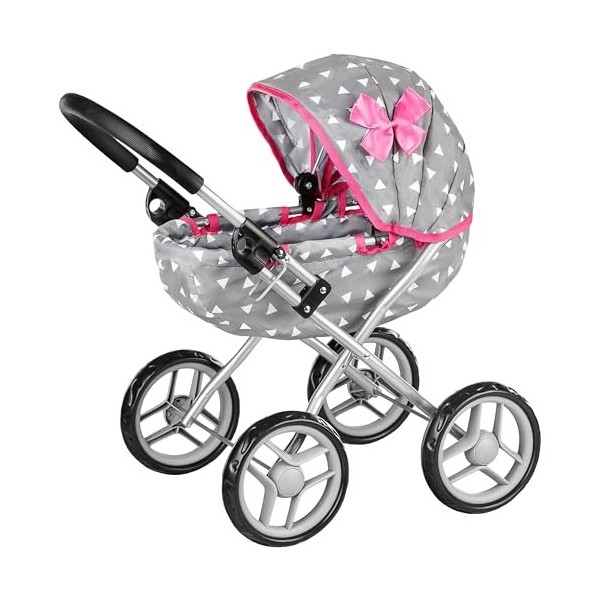 Kinderplay Poussette Poupee, Poussette Jouet - Poussette Landeau Bebe pour Poupée, Gondola, Poignée Hauteur de 54 cm, Ce Land