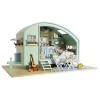 CUTEROOM Kit de Maison de Poupée Miniature en Bois de Bricolage - Appartement de Temps avec la Piscine et la Boîte à Musique 