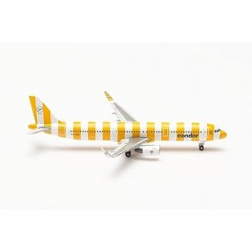 Herpa Maquette Condor Airbus A321 Sunshine – D-AIAD, echelle 1/500, Model, pièce de Collection, davion sans Support, Figurin