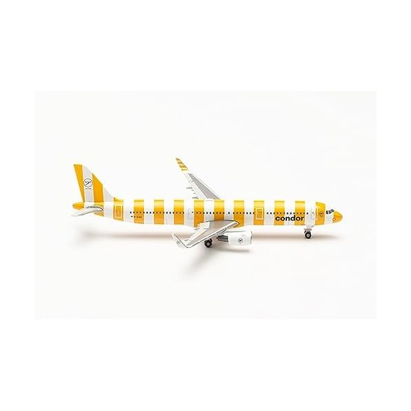 Herpa Maquette Condor Airbus A321 Sunshine – D-AIAD, echelle 1/500, Model, pièce de Collection, davion sans Support, Figurin