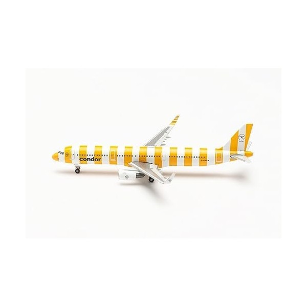 Herpa Maquette Condor Airbus A321 Sunshine – D-AIAD, echelle 1/500, Model, pièce de Collection, davion sans Support, Figurin