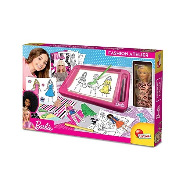 Lisciani - Barbie Atelier de Mode, avec poupée incluse - Jeu créatif pour les filles à partir de 4 ans - 88645