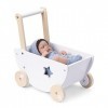 Navaris Poussette pour poupées - Trotteur avec 4 Roues 39 x 25 x 42 cm pour Enfants de Plus de 18 Mois - Rangement en Bois po