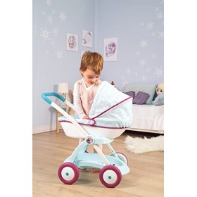 Smoby - La Reine des Neiges - Landau - pour Poupons et Poupées - Nacelle Amovible - Capote Rabattable - Panier de Rangement -