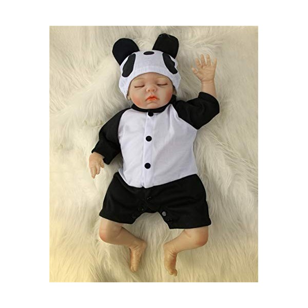 ZIYIUI 55Cm poupée Reborn Fille Silicone Bebe realiste Baby Vrai Poupon Garcon Yeux Ouvert Dolls Enfant Toddler Pas Cher 1 