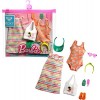 Barbie Fashionistas Kit vêtements Roxy, tenue pour poupée composée dun maillot de bain, une robe de plage et 7 accessoires, 