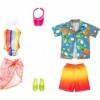 Barbie Barbie & Ken Fashion Pack - HJT39 - Ensemble 2 Tenues de vêtements pour poupée - Maillot de Bain + Ceinture et Short d