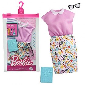 Barbie Fashion Pack - GRC54 - Thème de lenseignant / Professeur - Contient Robe + Accessoires pour poupée - Neuf