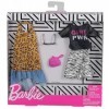 Barbie Fashionistas Kit vêtements de voyage, 2 tenues pour poupée dont jupe, robe, top,et accesssoires, jouet pour enfant, FX