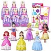 Disney Ensemble de cadeaux de fête princesse – Lot de 6 poupées Disney Princesses Secret Styles avec autocollants Surprise Pr