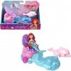 Mattel Disney Princess Toys Petite poupée Ariel sirène et chariot roulant avec 1 figurine dami, inspiré des films Mattel Dis