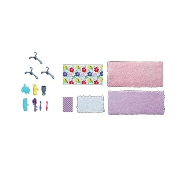 Pièces de rechange pour maison de poupée Barbie Dreamhouse GRG93 ~ Accessoires de salle de bain, couvertures et tapis