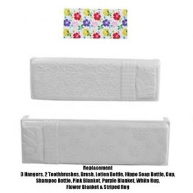 Pièces de rechange pour maison de poupée Barbie Dreamhouse GRG93 ~ Accessoires de salle de bain, couvertures et tapis