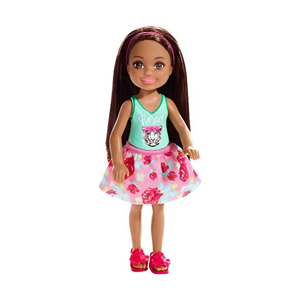 Barbie Club Chelsea Doll, 6-inch Brunette with Fierce Tiger Graphic