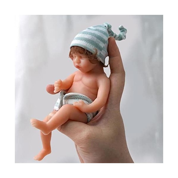 ZQXCU Poupée Reborn Silicone Mou Mini 15 CM Poupées de Nouveau-nés,Vraie Poupée Reborn Baby Doll Nouveau-né Jouet Cadeau de N