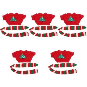 Totority 5 Ensembles De Vêtements De Maison De Poupée Bébé Poupée Pull Argenterie Titulaires Noël Poupée Pull Fille Poupée Vê