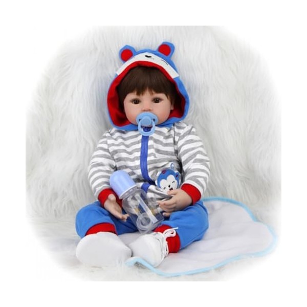 RUNGQIANY Bebe Reborn Garcon 22 Pouces 55cm Bebe Reborn Toddler GarçOns Filles Jouets Et Cadeaux PoupéE Reborn GarçOn Vinyle 