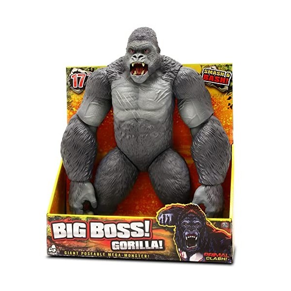 Lanard Primal Clash! Big Boss Gorilla! - Figurine daction de 43,2 cm, méga-monstre géant posable, à partir de 3 ans