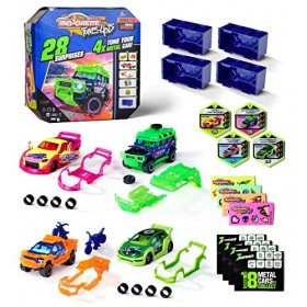 Majorette - Tune Ups Series 3 - Boîte de Tuning Extra Large avec 28 Surprises Comprenant 4 Voitures à Effet néon à Tuner pour