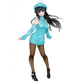 ROSSEV Ecchi Figure Anime Figure Sakurajima Mai Robe en Tricot Ver. Posture Debout modèle de poupée Mignon décor Personnage d