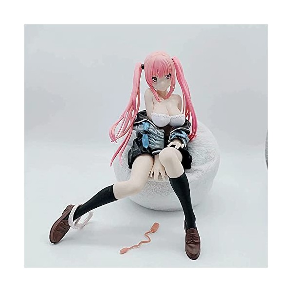 BOANUT Ecchi Figure Waifu Figure Anime Figure Statues Miyu Modèle Figure Jouet Anime Rose Double Queue De Cheval Anime Person