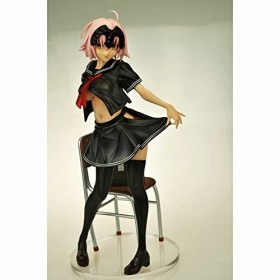 BRUGUI Waifu Figure Fate/Grand Orde Jeanne darc Uniforme Scolaire + Chaise Noir 1/7 Ver Mignon Exposé Gros Seins Debout Fill