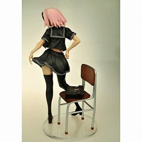 BRUGUI Waifu Figure Fate/Grand Orde Jeanne darc Uniforme Scolaire + Chaise Noir 1/7 Ver Mignon Exposé Gros Seins Debout Fill