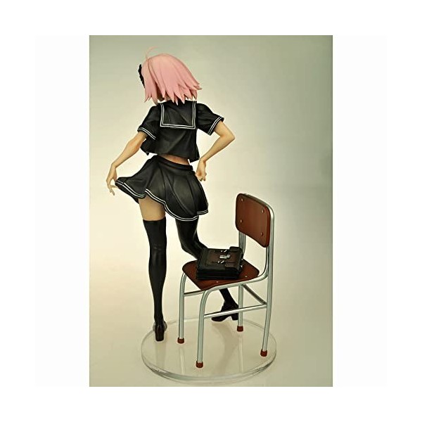 BRUGUI Waifu Figure Fate/Grand Orde Jeanne darc Uniforme Scolaire + Chaise Noir 1/7 Ver Mignon Exposé Gros Seins Debout Fill