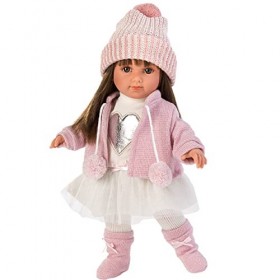 Liorens 53528 Poupée Sara, aux Cheveux Bruns et aux Yeux Marrons, au Corps Souple, Tenue Tendance Incluse, 35&nbsp;cm, Multicolore