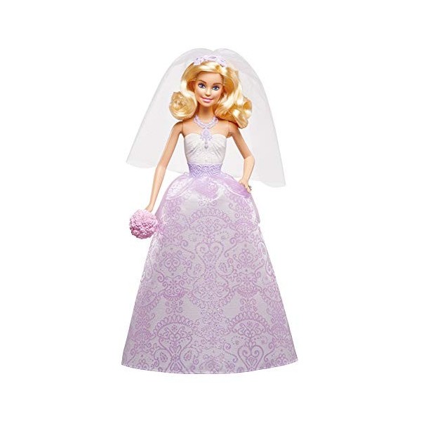 Barbie Coffret Mariage 4 poupées, dont deux mariés et deux demoiselles dhonneur, jouet pour enfant, DJR88