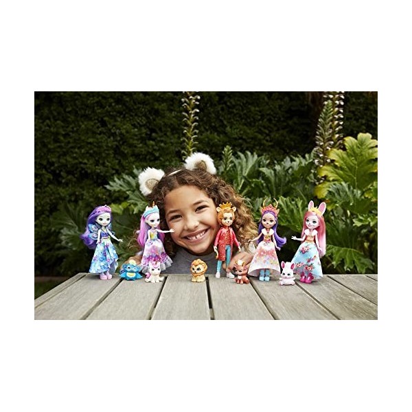 Enchantimals Royals Coffret 5 mini-poupées Patter Paon, Danessa Biche, Bree Lapin, Ambrose Licorne, Alessandro Lion et figuri