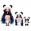 Na Na Na Surprise Family Lot de 3 poupées avec 2 poupées mannequin & 1 animal, jouets pour enfants, Famille Panda avec poupée