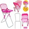 deAO Ensemble Bébé 5en1 Comprend Lit, Chaise Haute, Balançoire et Chaise Berçante Jouet dImitation Poupée Non Incluse 