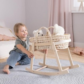 howa Miniflowers 2360 Berceau en bois pour poupée avec panier amovible