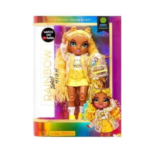 Rainbow High Poupée junior haute mode avec accessoires 22,9 cm Collectionnez les 6 couleurs de larc-en-ciel Sunny Madison 