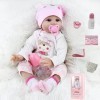 WOOZHI Reborn Poupée Réaliste Bebe Reborn 22 Pouces 55cm Souple Silicone Vinyle Lifelike Mignon Nouveau-né Reborn Baby Dolls 