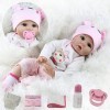 WOOZHI Reborn Poupée Réaliste Bebe Reborn 22 Pouces 55cm Souple Silicone Vinyle Lifelike Mignon Nouveau-né Reborn Baby Dolls 