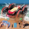 colmanda Voiture Télécommandé Amphibie, Voiture Cascadeuse RC avec 2 Batteries Rechargeables, Capteur de Geste, 4WD Tout-Terr