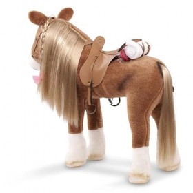 Götz 3402375 Cheval à coiffer Brown Beauty Hauteur au Garrot 37&nbsp;cm - Cheval en Peluche Brun pour poupées, env.&nbsp;52&nbsp;cm de Hau